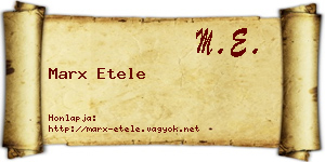 Marx Etele névjegykártya